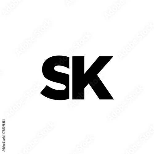 Letter S and K, SK logo design template. Minimal monogram initial based logotype. (ID: 795098831)