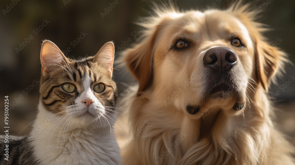 a cat and a dog with funny expression as the main picture and place it in the center of the frame сreated with Generative Ai a cat and a dog with funny expression as the main picture and place it in the center of the frame сreated with Generative Ai