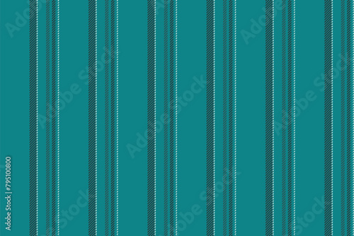 Machinery background seamless textile, abstraction lines vector fabric. Motif texture vertical stripe pattern in cyan and dark colors. (ID: 795100800)
