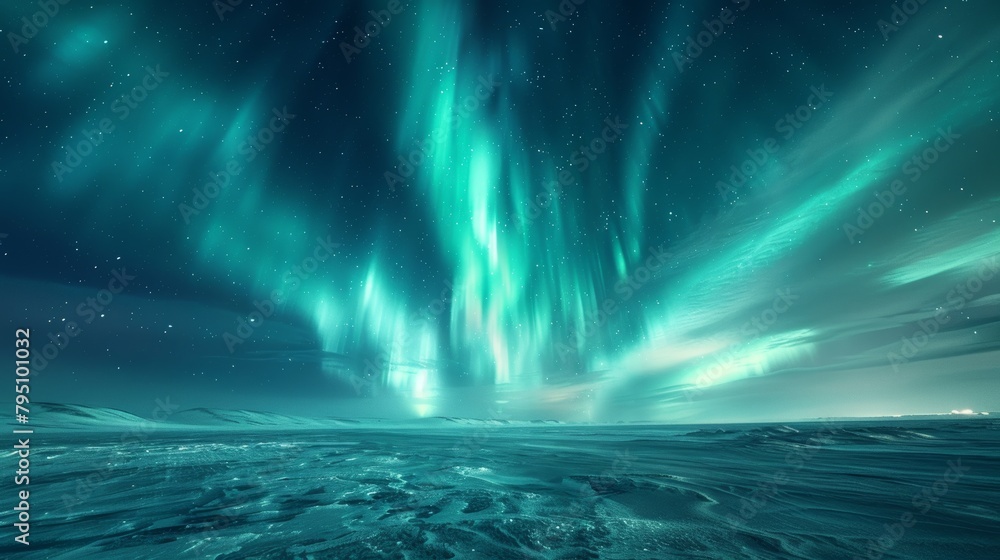 Aurora: An enchanting photo of the aurora borealis casting its magical glow over the Arctic landscape,