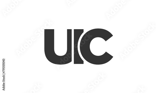 UIC logo design template with strong and modern bold text. Initial based vector logotype featuring simple and minimal typography. Trendy company identity. (ID: 795101040)