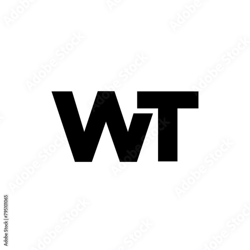 Letter W and T, WT logo design template. Minimal monogram initial based logotype. (ID: 795101065)