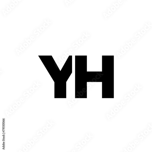 Letter Y and H, YH logo design template. Minimal monogram initial based logotype. (ID: 795101066)