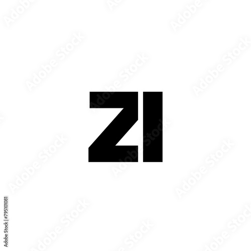 Letter Z and I, ZI logo design template. Minimal monogram initial based logotype. (ID: 795101081)
