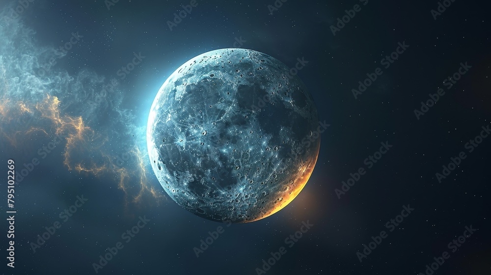 Fototapeta premium Eclipse: A vector illustration of a penumbral lunar eclipse