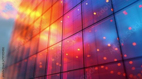 Close Up of Modern Office Building With Numerous Windows