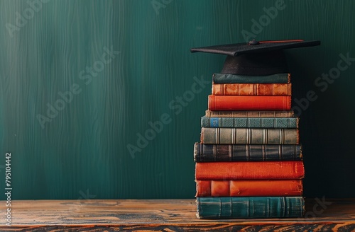 Stack of Books on Wooden Table