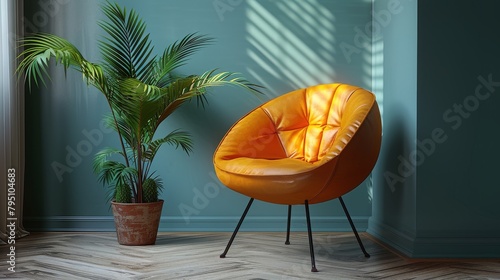 Chair and Potted Plant in Room