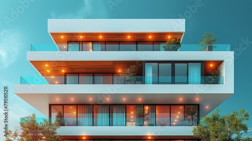 Orange Building With Balconies and Balconies on the Balconies