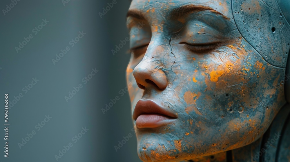 Close Up of Statue of Woman With Eyes Closed Close Up of Statue of Woman With Eyes Closed