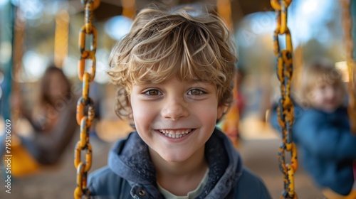 Young Boy Smiling at Camera