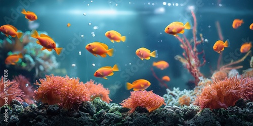 tropical coral reef fish under water world, Generative Ai © QuietWord
