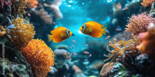 tropical coral reef fish under water world  Generative Ai