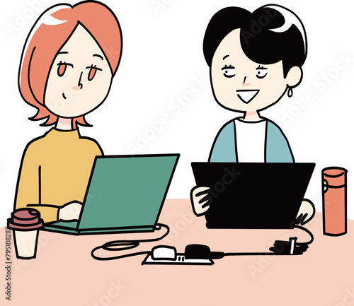 図書館で勉強する女子学生