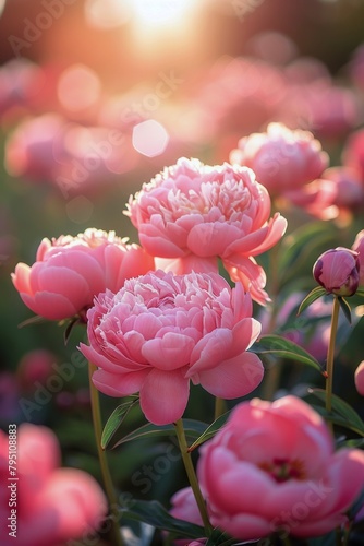 Cluster of Pink Flowers in a Garden