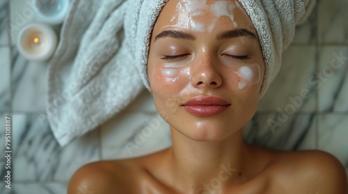 Woman Drying Hair With Towel