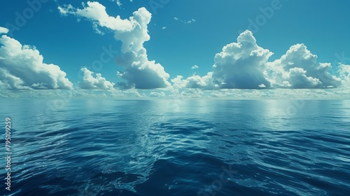 Large Body of Water Under Cloudy Blue Sky
