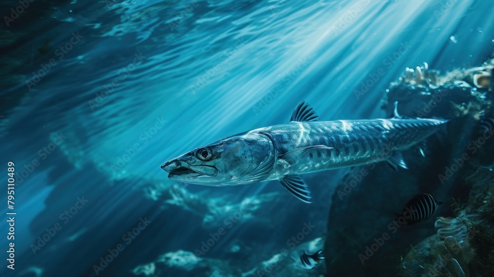 Barracuda in wild nature. Copy Space Barracuda in wild nature. Copy Space