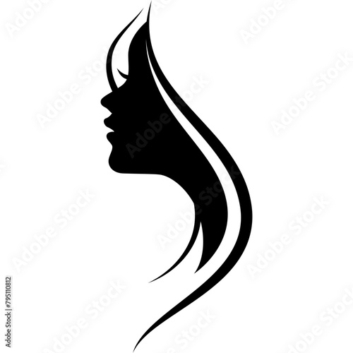 beauty female long hair illustration
