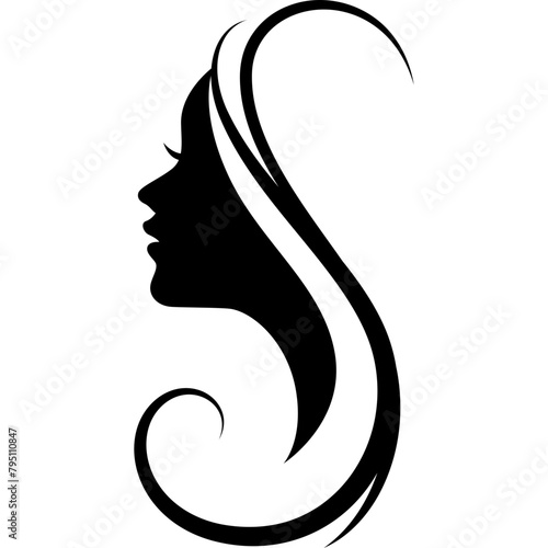 beauty woman long hair silhouette
 photo
