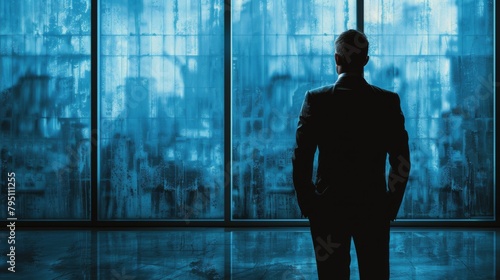 Man in Suit Standing in Front of Window