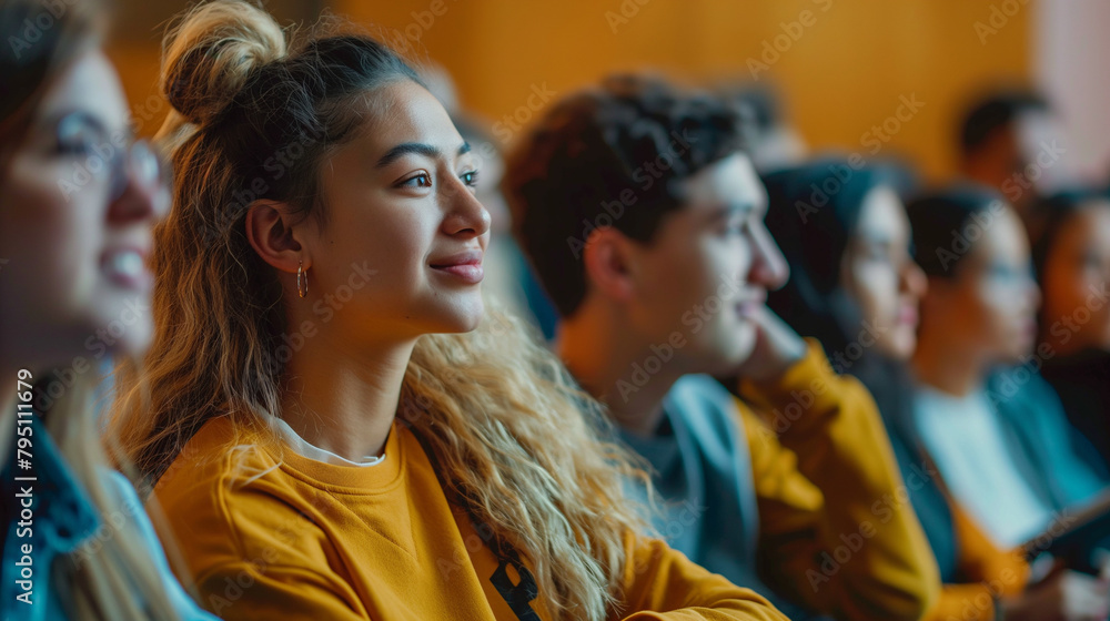 Students attending a seminar on career planning and professional development. Knowledge, study, friendship, respect for each other, education Students attending a seminar on career planning and professional development. Knowledge, study, friendship, respect for each other, education
