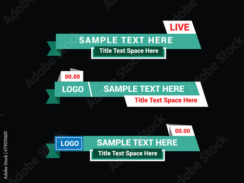 Modern lower third design template. Set of TV banners and bars for news and broadcasting.