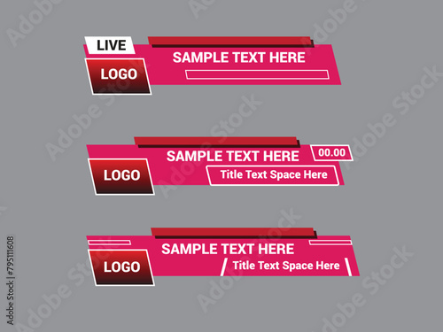 Modern lower third design template. Set of TV banners and bars for news and broadcasting.