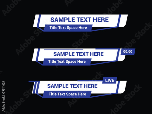 Modern lower third design template. Set of TV banners and bars for news and broadcasting.