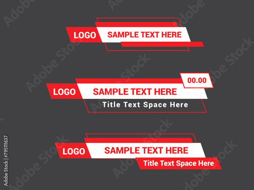Modern lower third design template. Set of TV banners and bars for news and broadcasting.