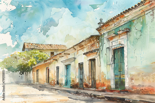 Historic edifices in watercolor the past painted in present tints photo