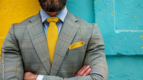 Bearded Man in Suit With Yellow Tie