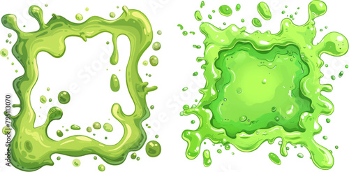 Liquid splash splatter, viscous snot, blob poison, splodge glow glue jelly