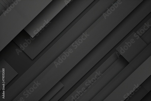 Grey Abstract Background with Dark Carbon Black Geometric Shapes in Modern Minimal Style photo