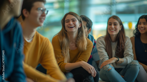 Students participating in a panel discussion on the future of education and learning technologies. Knowledge, study, friendship, respect for each other, education