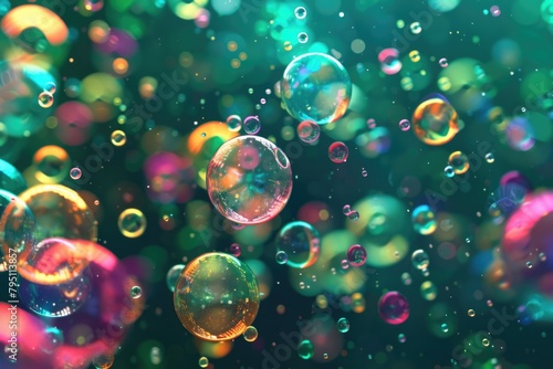 Bubble Background. Colorful Abstract Wallpaper with Randomly Generated Bubbles photo