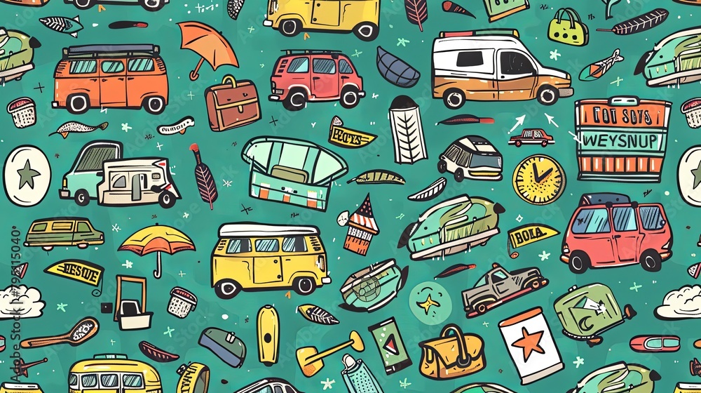 seamless pattern with cars seamless pattern with cars