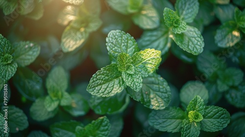 Cluster of Green Leaves on a Plant