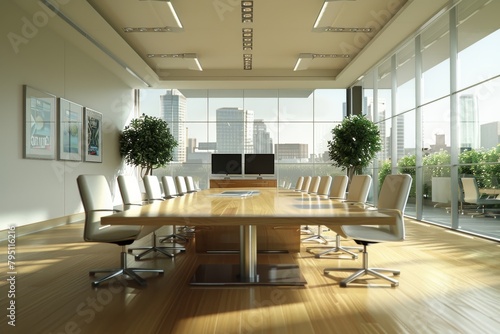 Corporate Conference Room A Modern Space with a Stunning City View.