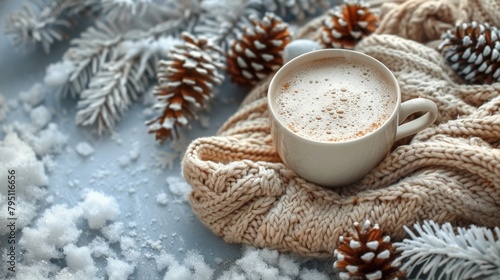 A Cup of Hot Chocolate on Blanket