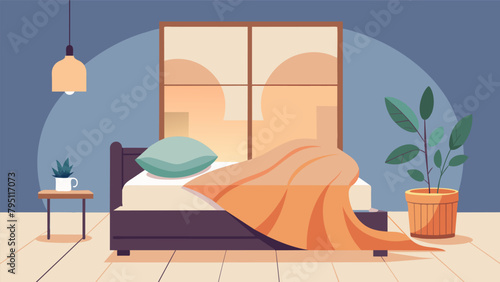 A sleeplovers paradise boasting soft bamboo sheets and a cozy oversized knit blanket..