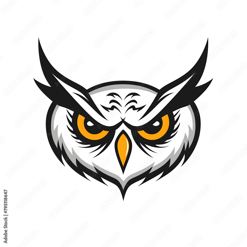 Owl mascot logo, simple flat design. Wisdom concept. Owl mascot logo, simple flat design. Wisdom concept.