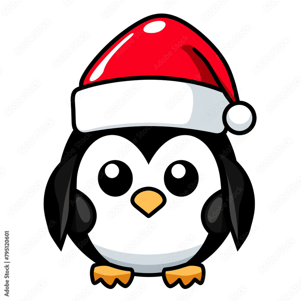 clipart kawaii, cute penguine wearing a christmas hat, soft pastel colour scheme, white background сreated with Generative Ai clipart kawaii, cute penguine wearing a christmas hat, soft pastel colour scheme, white background сreated with Generative Ai
