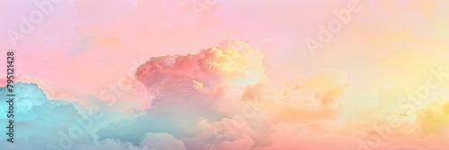 Twilight Sunset. Stunning Sky with Pastel Clouds for Digital Overlay Background