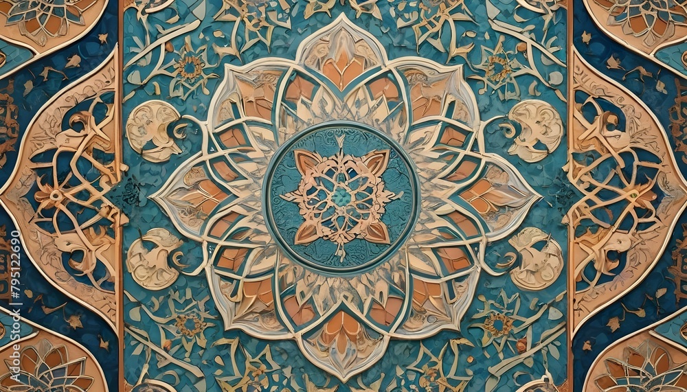 Moorish patterns with intricate arabesques and geo upscaled_3