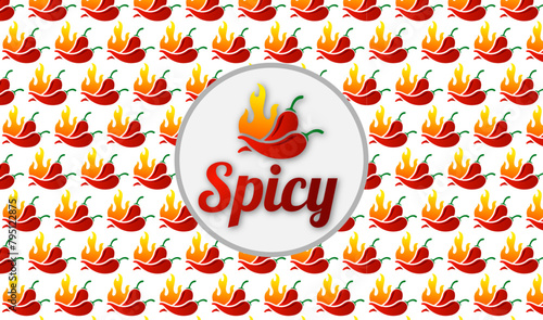 Red chili peppers, vector illustration. seamless pattern with pepper. red chili pattern spicy logo red chili logo Chili pepper pattern background National hot sauce day banner