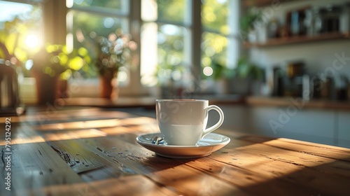 Coffee Cup on Wooden Table
