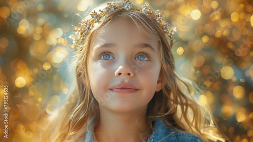 Little Girl With Blue Eyes and Tiara