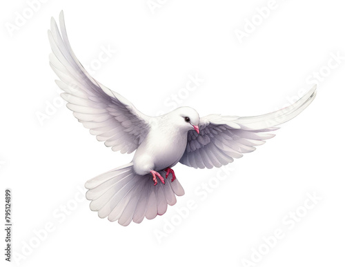 dove pigeon Watercolor illustration on transparent background