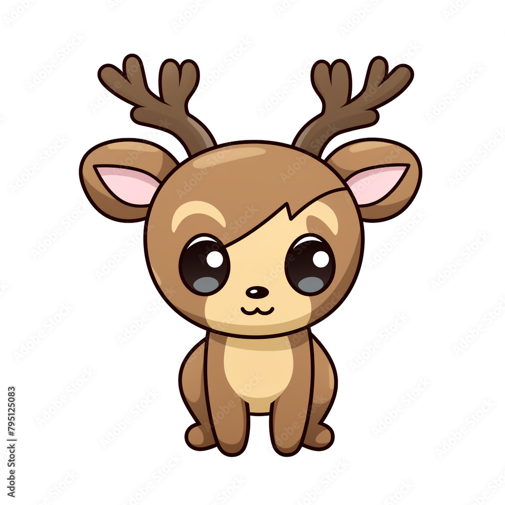 clipart kawaii, cute rudolf reindeer, soft pastel colour scheme, white background сreated with Generative Ai clipart kawaii, cute rudolf reindeer, soft pastel colour scheme, white background сreated with Generative Ai